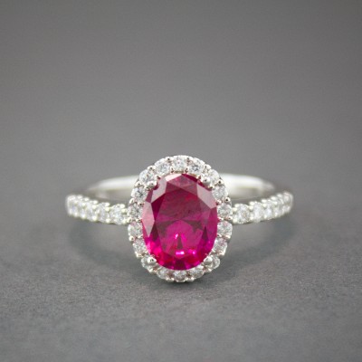 Halo Set Ruby Inspired Oval Center